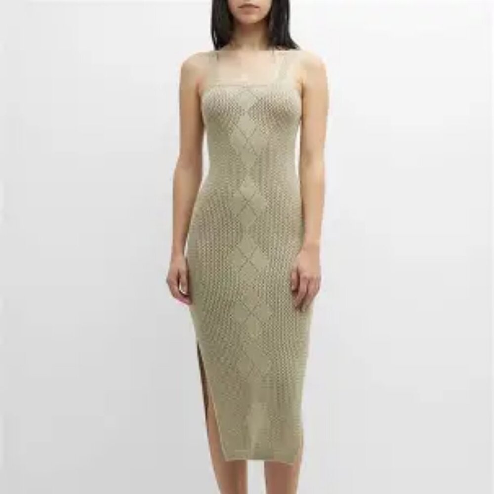 NAADAM Oatmeal Argyle Maxi Dress